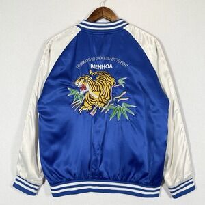 Manual Labor Tiger Sukajan Souvenir Satin Bomber Jacket Bien Hoa Medium